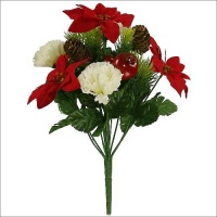 Christmas Cemetary Graveside Flowers - Red, White & Green